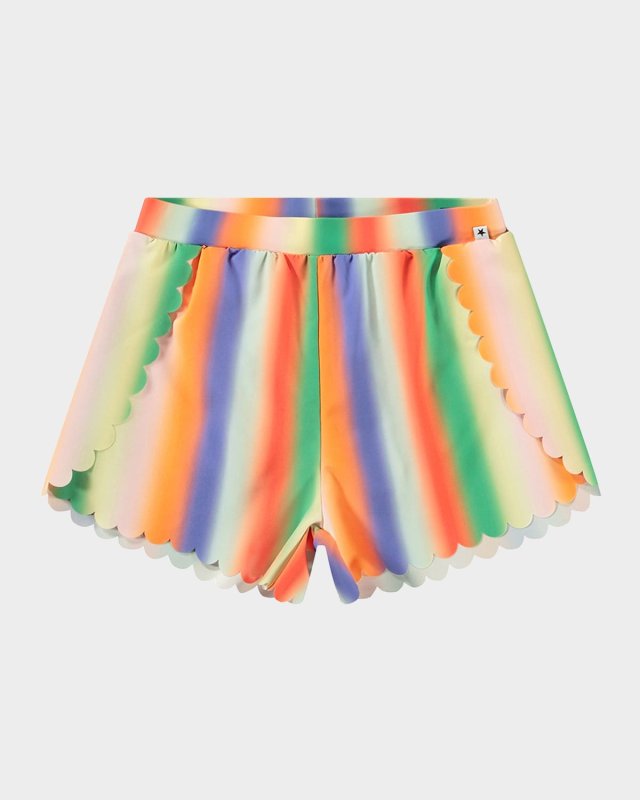 Girl's Neva Scallop Trim Shorts, Size 7-14